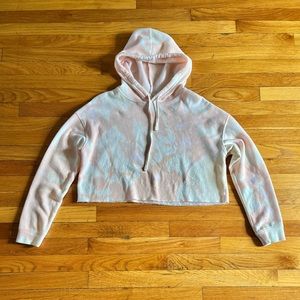 Pink tie dye cropped hoodie 💕